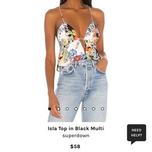 Isla top in black multi